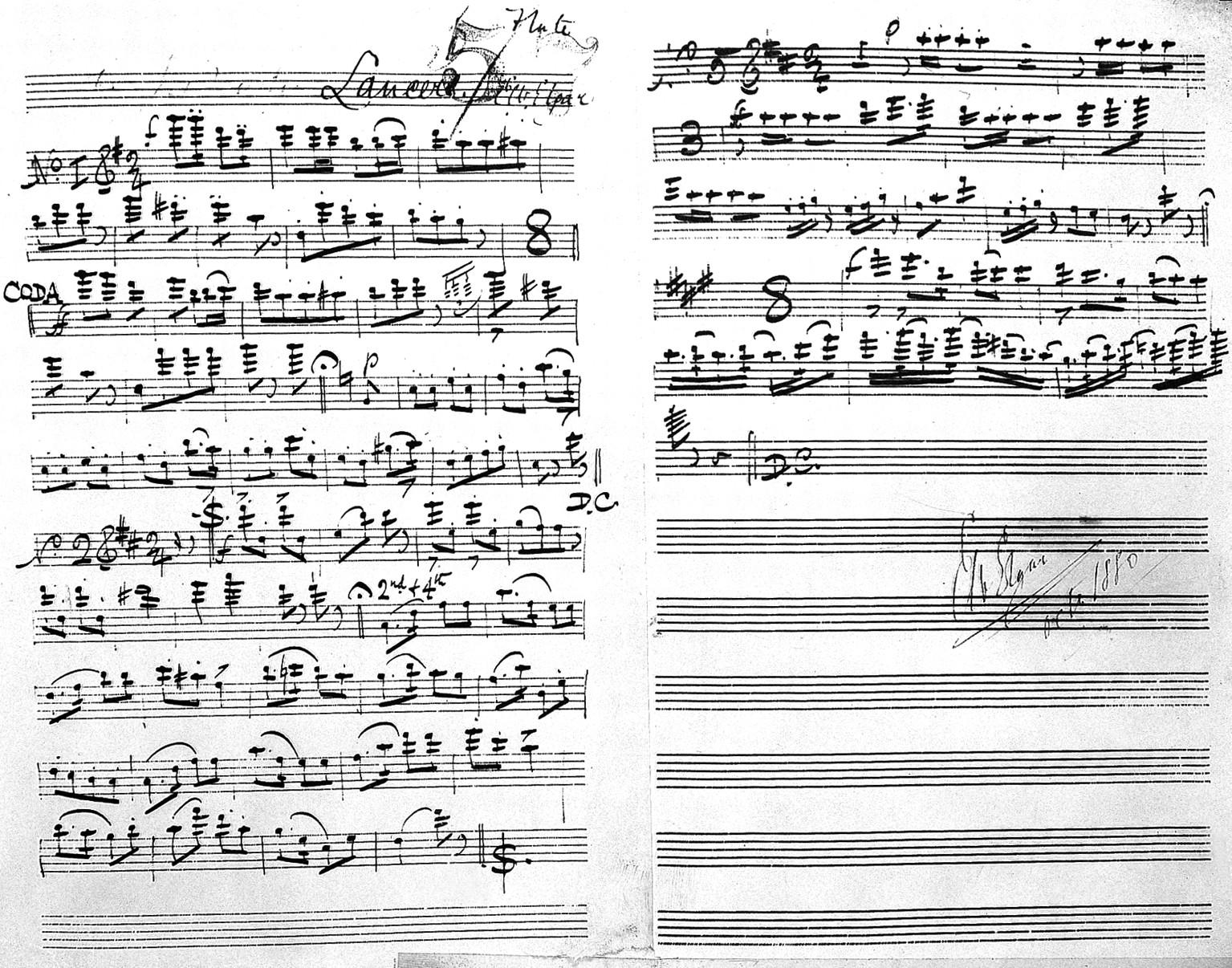 Manuscrito musical com a assinatura do compositor Edward Elgar, do acervo da Wellcome Collection. Imagem ilustrativa: as autoras da ação são editoras musicais, que cuidam da composição, a letra e a melodia, e não da gravação.