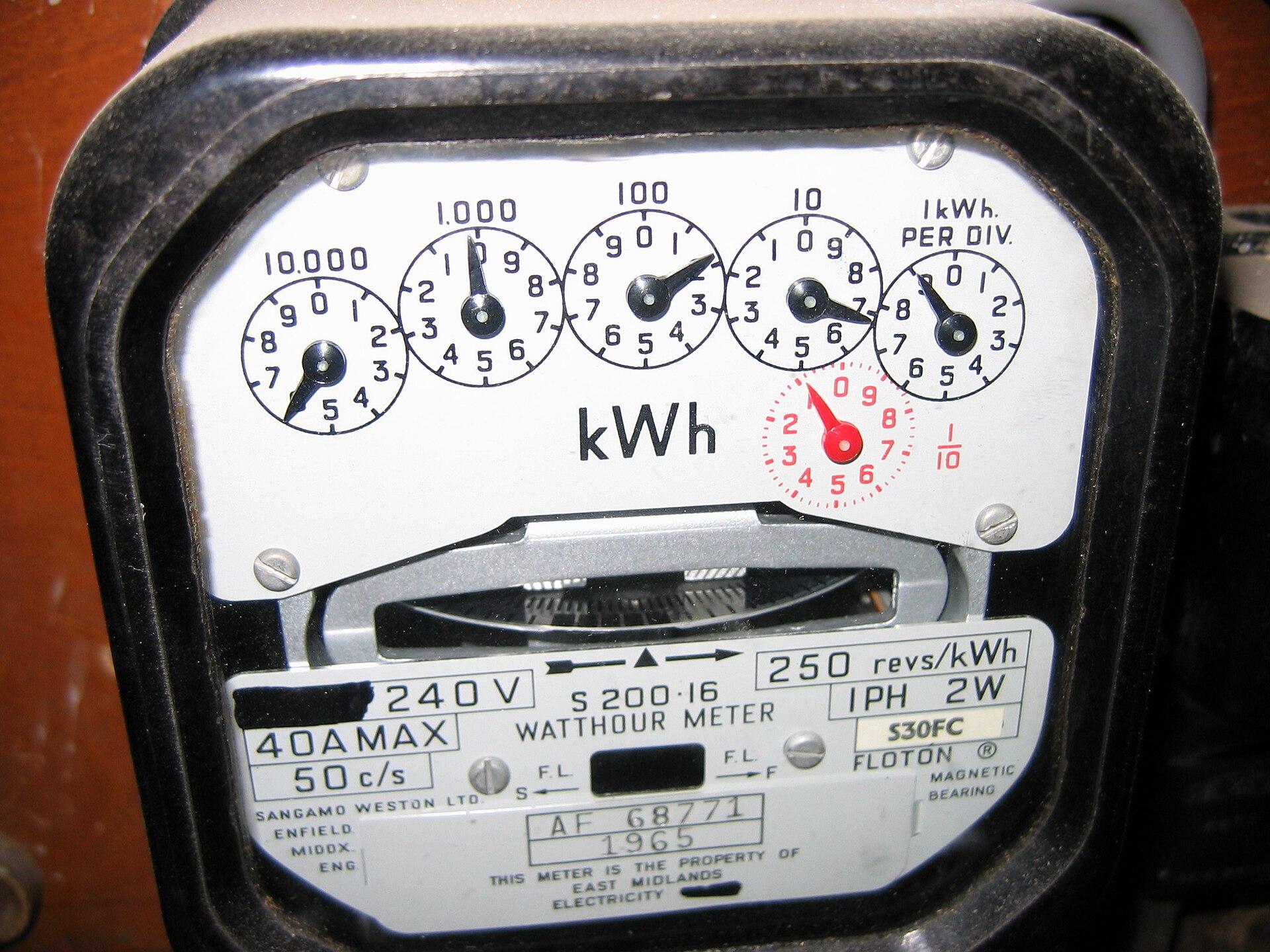Medidor mecânico de energia elétrica. Imagem ilustrativa: o token é a unidade que a indústria de IA mede e cobra.
